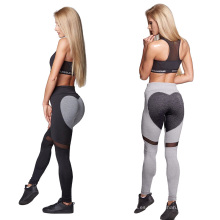 2018 Europa Leggings Pantalones de melocotón en forma de corazón de empalme deporte Yoga Pantalones